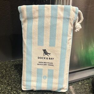Dock & Bay Striped Quick Dry Towel and Storage Bag cabana strike blue NEW